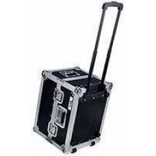 200 CD's case with pull-out handle, wheels