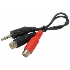 3.5mm JACK STEREO MALE TO 2 x RCA FEMALE (0.2m)