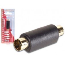 S-VHS ADAPTER 4P MINI-DIN MALE TO FEMALE RCA GOLD