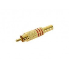 RCA PLUG MALE BLACK, TIP and HOUSING GOLD PLATED,