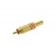 RCA PLUG MALE BLACK, TIP and HOUSING GOLD PLATED,