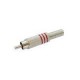 RCA PLUG MALE RED, NICKEL, SPRING CABLE GUIDE Ø6mm