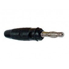 4mm PLUG MALE BLACK, SOFT BOOT, SCREW CONNECTION,