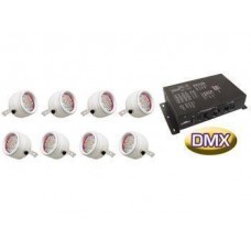 8 LED SPOTS WITH DMX CONTROLLER