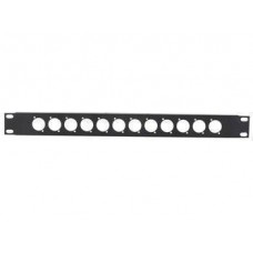 PANEL FOR 19i RACK, 12 HOLES FOR XLR CONNECT 1U