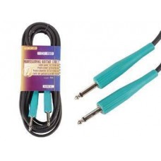 GUITAR CABLE PRO, 2x 6.35mm JACK MONO MALE GREEN (